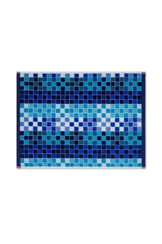 Coincasa πετσέτα χεριών βαμβακερή με all-over mosaic pattern 55 x 40 cm - 007396836 Μπλε